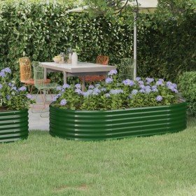 Jardinera arriate acero galvanizado verde 175x100x36 cm en Macetas y jardineras | Comprar online en Foru.es