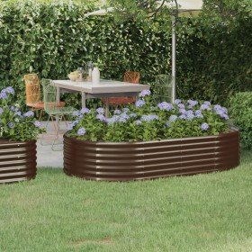 Jardinera arriate acero galvanizado marrón 175x100x36cm en Macetas y jardineras | Comprar online en Foru.es