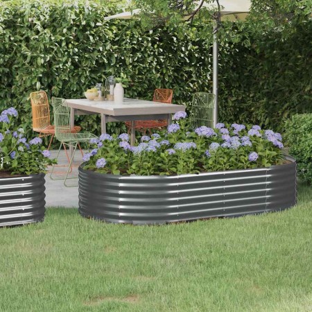 Jardinera arriate acero galvanizado antracita 175x100x36cm en Macetas y jardineras | Comprar online en Foru.es
