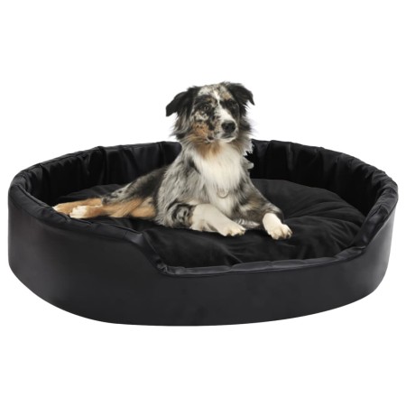 Cama para perros felpa y cuero sintético negra 90x79x20 cm en Camas para perros | Comprar online en Foru.es