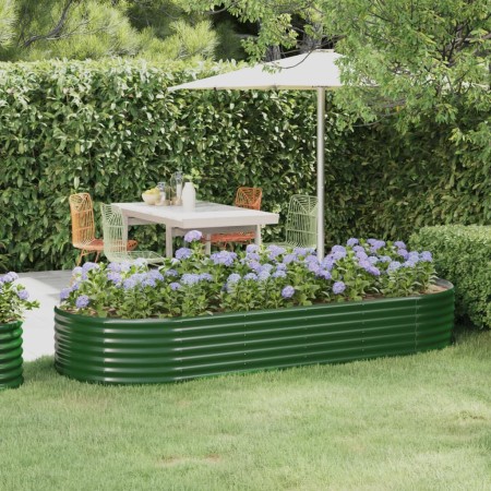 Jardinera arriate acero galvanizado verde 249x100x36 cm en Macetas y jardineras | Comprar online en Foru.es