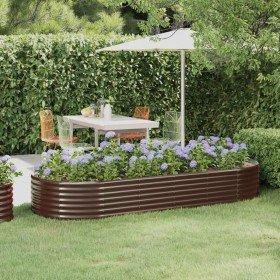 Jardinera arriate acero galvanizado marrón 249x100x36cm en Macetas y jardineras | Comprar online en Foru.es