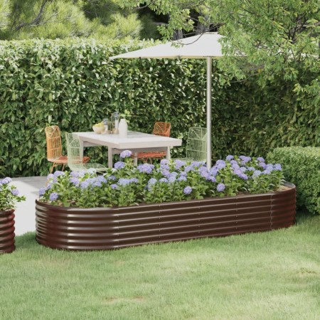 Jardinera arriate acero galvanizado marrón 249x100x36cm en Macetas y jardineras | Comprar online en Foru.es