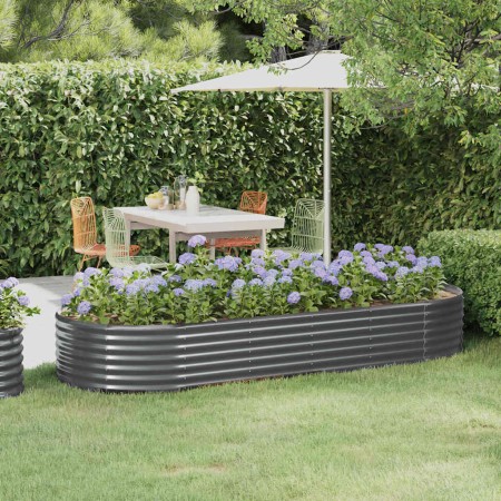 Jardinera arriate acero galvanizado antracita 249x100x36cm en Macetas y jardineras | Comprar online en Foru.es