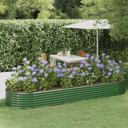 Jardinera arriate acero galvanizado verde 322x100x36 cm en Macetas y jardineras | Comprar online en Foru.es