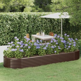 Jardinera arriate acero galvanizado marrón 322x100x36cm en Macetas y jardineras | Comprar online en Foru.es