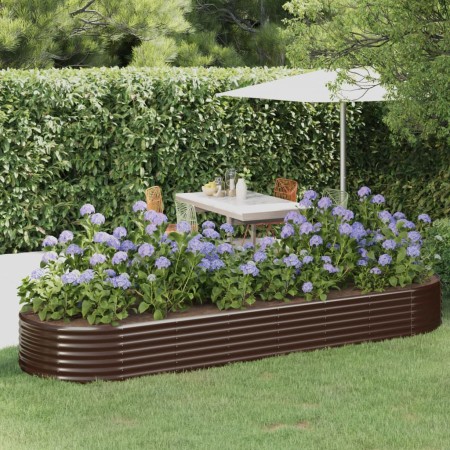 Jardinera arriate acero galvanizado marrón 322x100x36cm en Macetas y jardineras | Comprar online en Foru.es