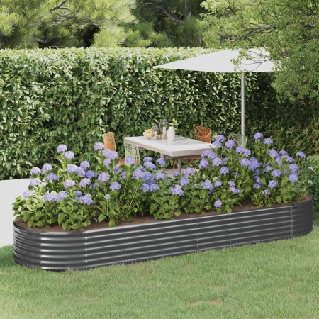Jardinera arriate acero galvanizado antracita 322x100x36cm en Macetas y jardineras | Comprar online en Foru.es