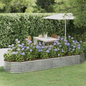Jardinera arriate acero galvanizado plata 322x100x36 cm en Macetas y jardineras | Comprar online en Foru.es