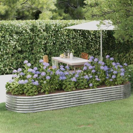 Jardinera arriate acero galvanizado plata 322x100x36 cm en Macetas y jardineras | Comprar online en Foru.es