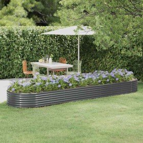 Jardinera arriate acero galvanizado antracita 396x100x36cm en Macetas y jardineras | Comprar online en Foru.es