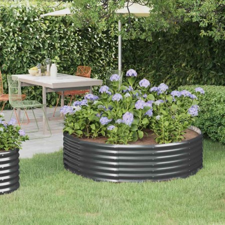 Jardinera arriate acero galvanizado antracita 140x140x36cm en Macetas y jardineras | Comprar online en Foru.es