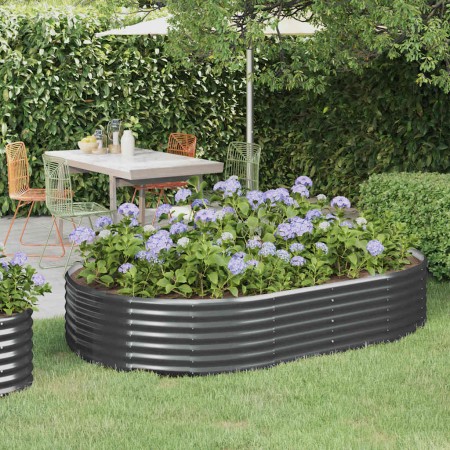 Jardinera arriate acero galvanizado antracita 214x140x36cm en Macetas y jardineras | Comprar online en Foru.es