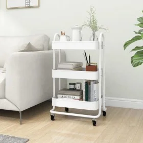 Kitchen cart 3 levels white steel 43x34x79 cm by vidaXL, Cars and islands - Ref: Foro24-335866, Price: 42,99 €, Discount: %