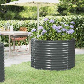 Jardinera arriate acero galvanizado antracita 100x100x68cm en Macetas y jardineras | Comprar online en Foru.es