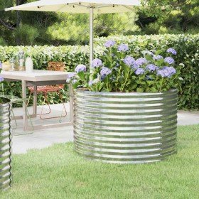 Jardinera arriate acero galvanizado plata 100x100x68 cm en Macetas y jardineras | Comprar online en Foru.es