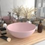 Lavabo de cuarto de baño redondo cerámica rosa mate de vidaXL, Lavabos - Ref: Foro24-146977, Precio: 63,71 €, Descuento: %