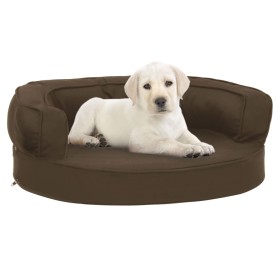 Colchón de cama de perro ergonómico aspecto lino marrón 60x42cm en Camas para perros | Comprar online en Foru.es