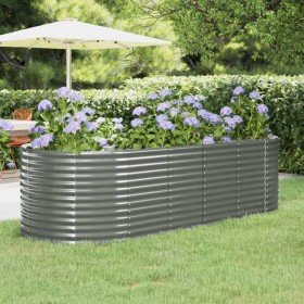 Jardinera arriate acero galvanizado gris 249x100x68 cm en Macetas y jardineras | Comprar online en Foru.es