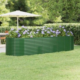 Jardinera arriate acero galvanizado verde 322x100x68 cm en Macetas y jardineras | Comprar online en Foru.es