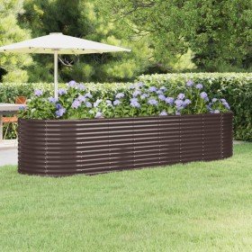 Jardinera arriate acero galvanizado marrón 322x100x68cm en Macetas y jardineras | Comprar online en Foru.es