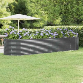 Jardinera arriate acero galvanizado antracita 396x100x68cm en Macetas y jardineras | Comprar online en Foru.es