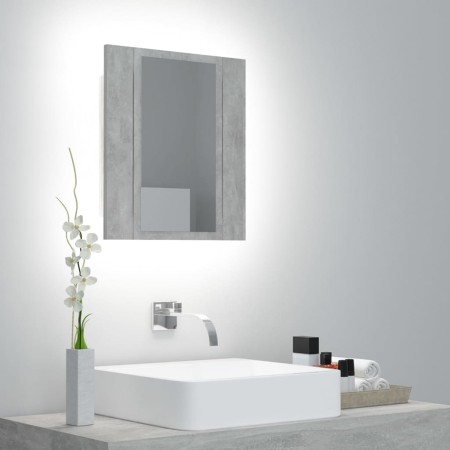 Armario espejo baño luz LED acrílico gris hormigón 40x12x45 cm de vidaXL, Tocadores de baño - Ref: Foro24-804952, Precio: 37,...
