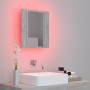 Armario espejo baño luz LED acrílico gris hormigón 40x12x45 cm de vidaXL, Tocadores de baño - Ref: Foro24-804952, Precio: 37,...