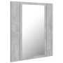 Armario espejo baño luz LED acrílico gris hormigón 40x12x45 cm de vidaXL, Tocadores de baño - Ref: Foro24-804952, Precio: 37,...