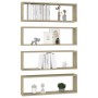 Estante cubo pared 4uds contrachapado roble Sonoma 80x15x26,5cm de vidaXL, Estantes y estanterías - Ref: Foro24-807116, Preci...
