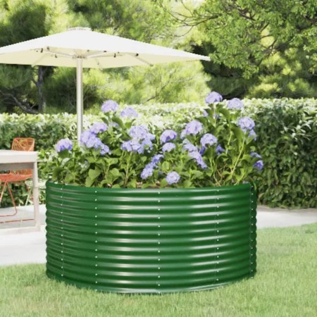 Arriate de jardín verde 140x140x68 cm acero galvanizado en Macetas y jardineras | Comprar online en Foru.es