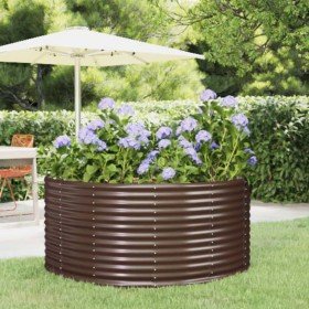 Arriate de jardín marrón 140x140x68 cm acero galvanizado en Macetas y jardineras | Comprar online en Foru.es
