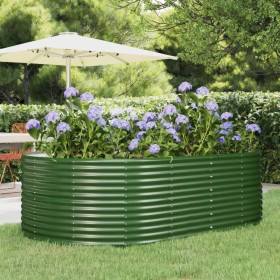 Arriate de jardín verde 212x140x68 cm acero galvanizado en Macetas y jardineras | Comprar online en Foru.es