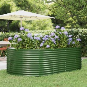 Arriate de jardín verde 212x140x68 cm acero galvanizado en Macetas y jardineras | Comprar online en Foru.es