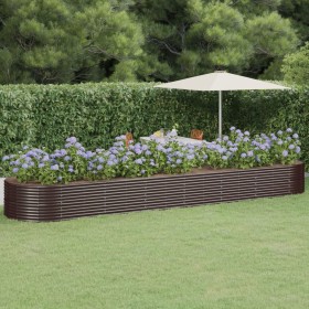 Jardinera arriate acero recubrimiento polvo marrón 584x140x68cm en Macetas y jardineras | Comprar online en Foru.es