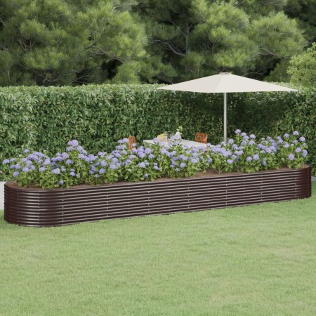 Jardinera arriate acero recubrimiento polvo marrón 584x140x68cm en Macetas y jardineras | Comprar online en Foru.es