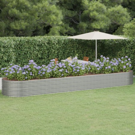 Jardinera arriate acero recubrimiento polvo plata 584x140x68 cm en Macetas y jardineras | Comprar online en Foru.es