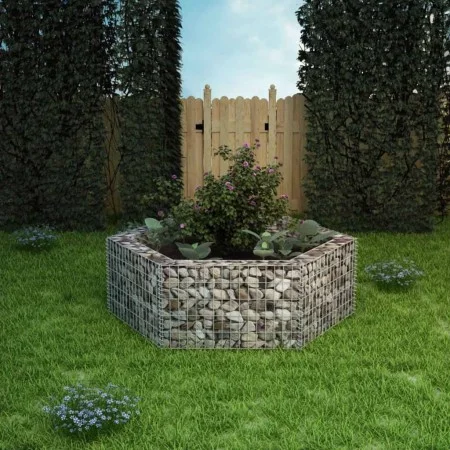 Arriate hexagonal de gaviones 160x140x50 cm de vidaXL, Maceteros y jardineras - Ref: Foro24-142534, Precio: 64,96 €, Descuent...