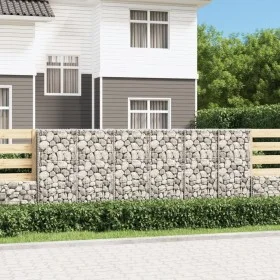 Gabion wall with galvanized steel covers 300x50x100 cm by vidaXL, fence panels - Ref: Foro24-143592, Price: 131,97 €, Discoun...