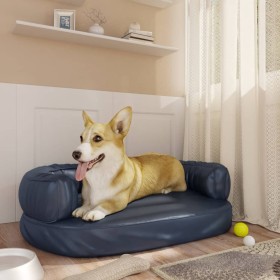 Cama para perros de espuma cuero sintético azul oscuro 60x42 cm en Camas para perros | Comprar online en Foru.es