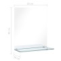Espejo de pared con estante de vidrio templado 20x40 cm de vidaXL, Espejos - Ref: Foro24-249433, Precio: 19,86 €, Descuento: %