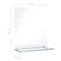 Espejo de pared con estante de vidrio templado 20x40 cm de vidaXL, Espejos - Ref: Foro24-249433, Precio: 18,11 €, Descuento: %