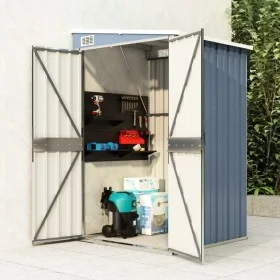 Cobertizo de jardín pared acero galvanizado gris 118x100x178 cm de vidaXL, Cobertizos - Ref: Foro24-316218, Precio: 145,97 €,...