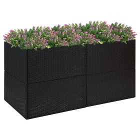 Jardinera de ratán sintético negro 157x80x80 cm en Macetas y jardineras | Comprar online en Foru.es