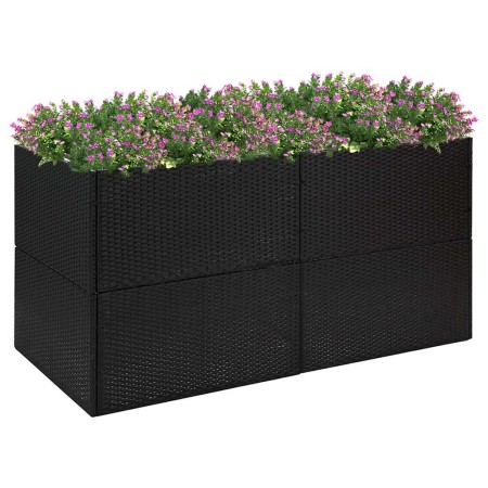 Jardinera de ratán sintético negro 157x80x80 cm en Macetas y jardineras | Comprar online en Foru.es