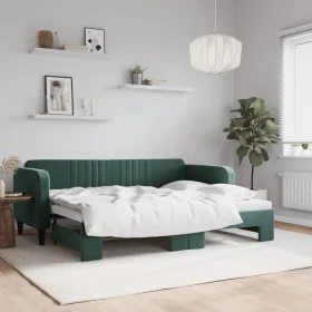 Sofá cama nido terciopelo verde oscuro 80x200 cm de vidaXL, Camas y somieres - Ref: Foro24-3197058, Precio: 242,62 €, Descuen...