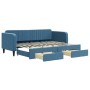 Sofá cama nido con cajones terciopelo azul 80x200 cm de vidaXL, Camas y somieres - Ref: Foro24-3197103, Precio: 286,20 €, Des...