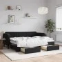 Sofá cama nido con cajones terciopelo negro 80x200 cm de vidaXL, Camas y somieres - Ref: Foro24-3197108, Precio: 284,42 €, De...