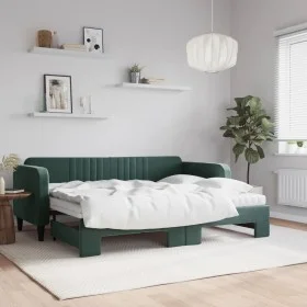 Sofá cama nido con colchón terciopelo verde oscuro 80x200 cm de vidaXL, Camas y somieres - Ref: Foro24-3197082, Precio: 414,6...