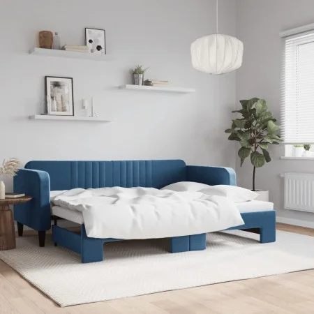 Sofá cama nido terciopelo azul 80x200 cm de vidaXL, Camas y somieres - Ref: Foro24-3197055, Precio: 242,16 €, Descuento: %